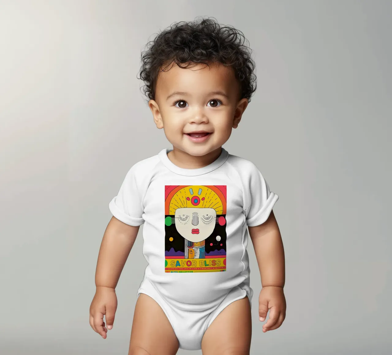 Abstract gezicht babyrompertje korte mouwen van aaron Shop