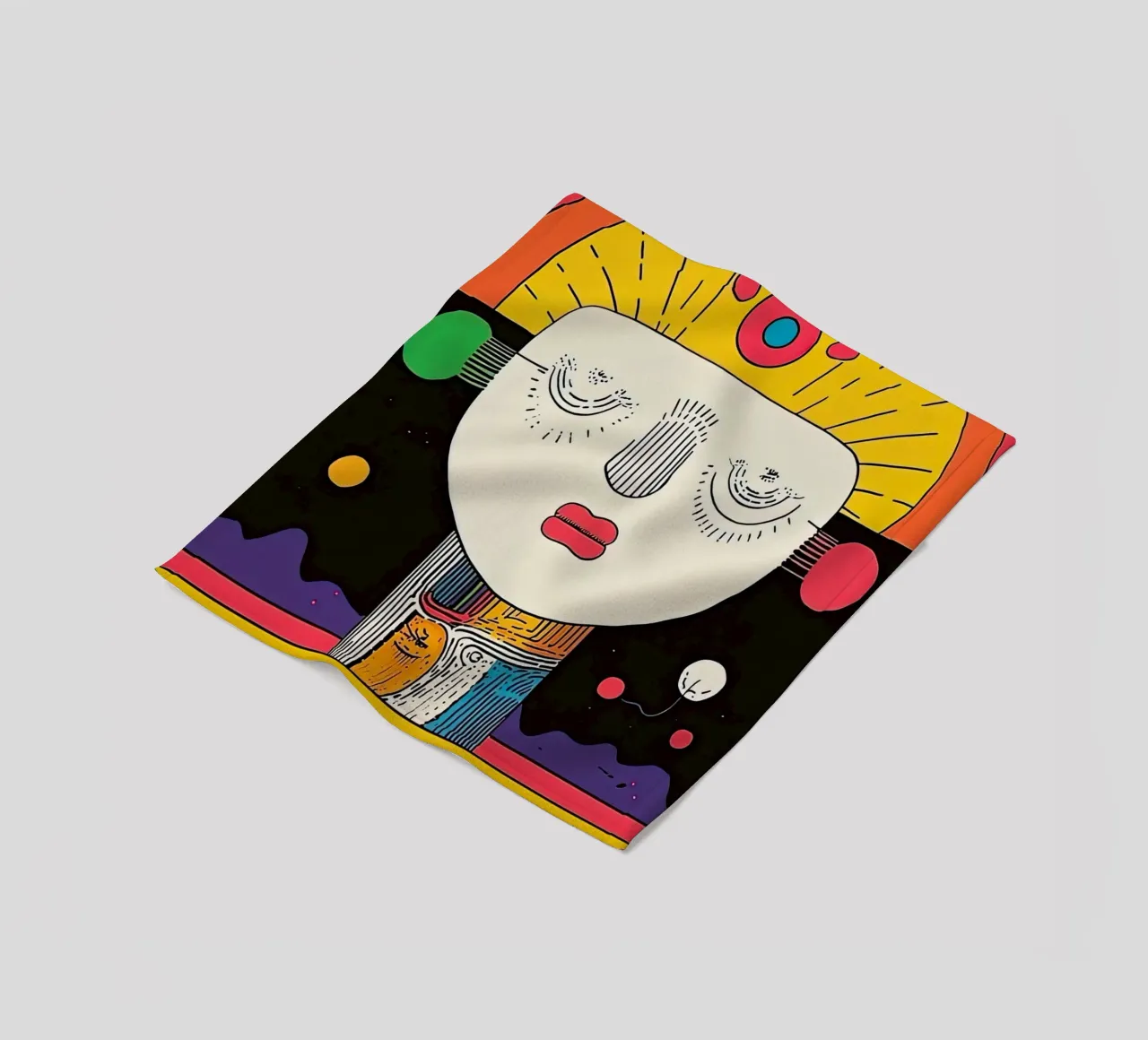 Abstract Face fleece blanket by aaron Shop