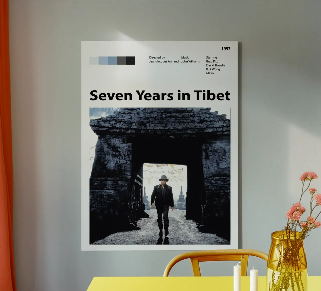 Zeven jaar in Tibet canvas van 🎞 The Movie Wall