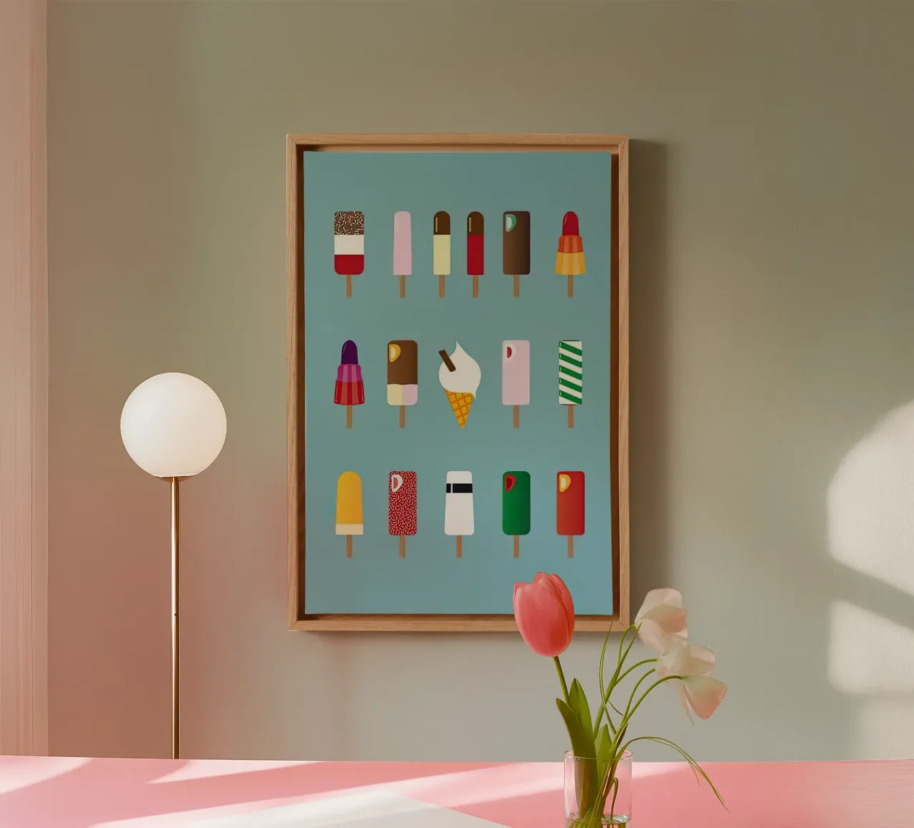 Classic Ice Cream canvas with Floater frame by aaron Shop