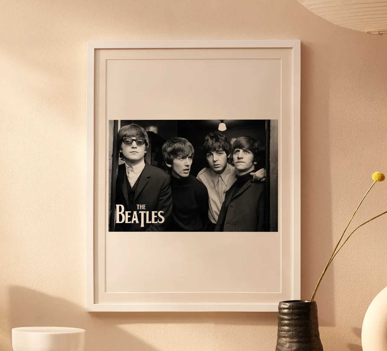 Stile ritratto della band delle leggende dei Beatles poster con telaio in alluminio da darsa
