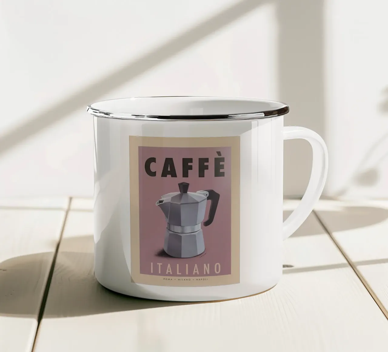 Caffè in caffettiera Moka tazza in smalto da aaron Shop