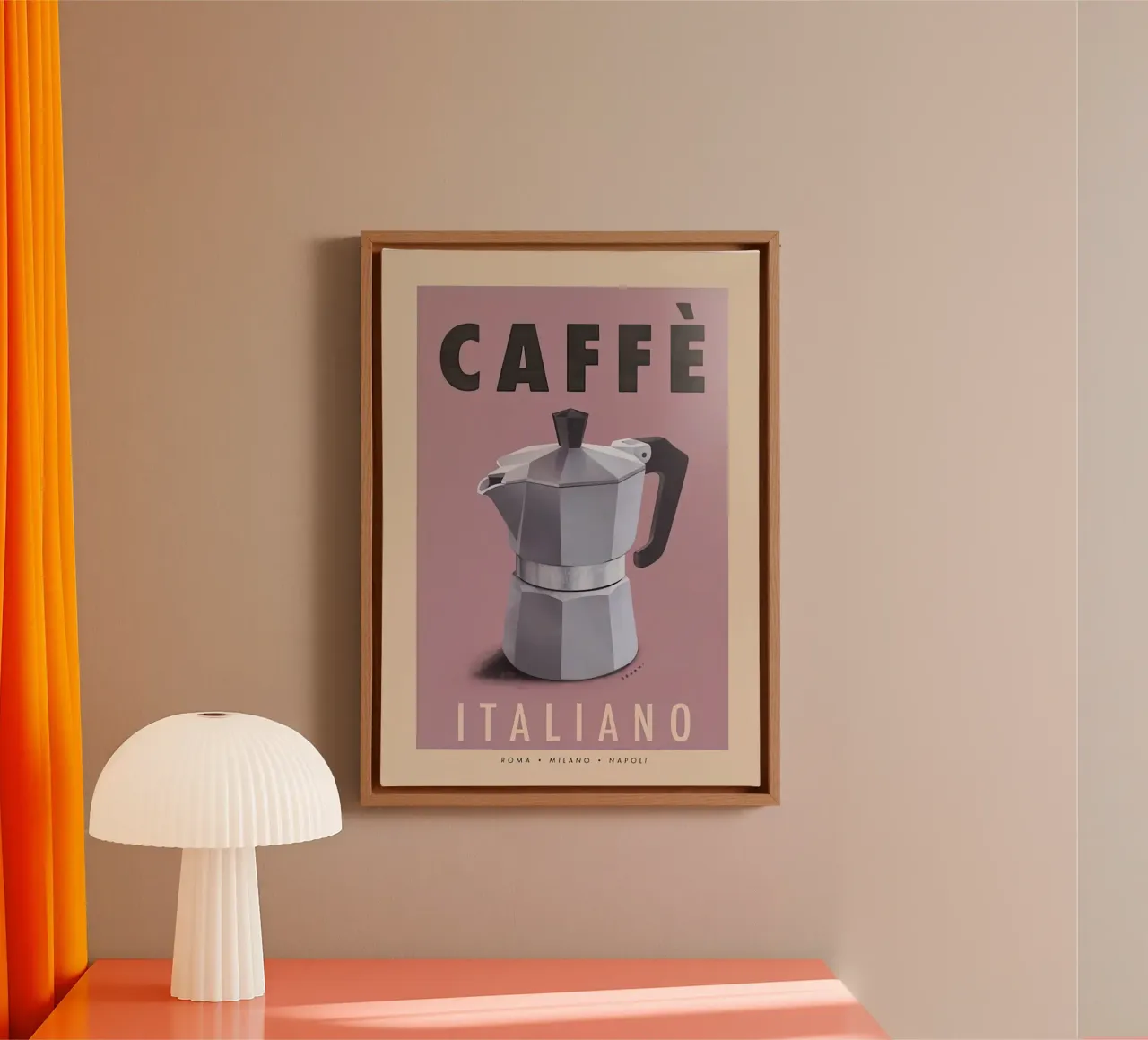 Moka Pot Coffee canvas with Floater frame by aaron Shop
