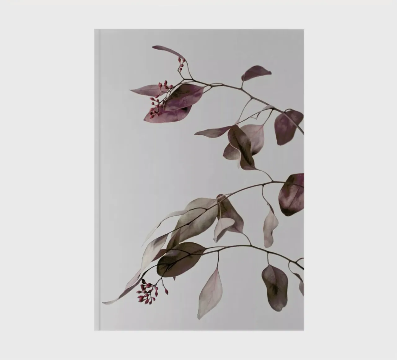 Red Purple Peach Dried Eucalyptus Branches notebook by Studio Nahili