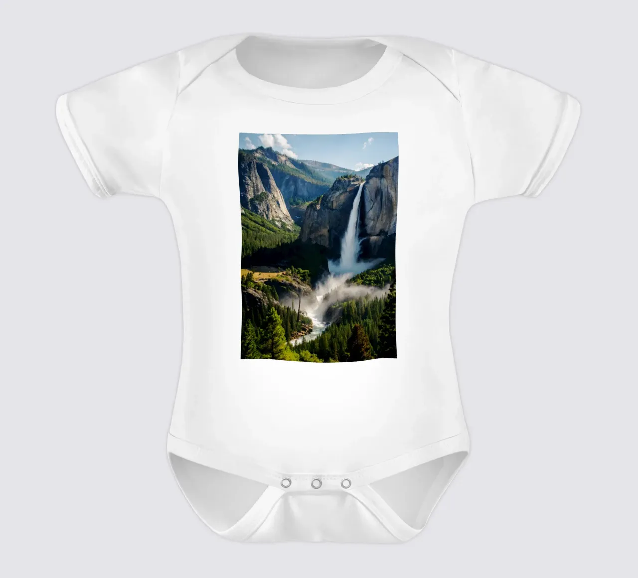 Yosemite Fall Nature Life Photography short-sleeve baby romper by SerongSoulS