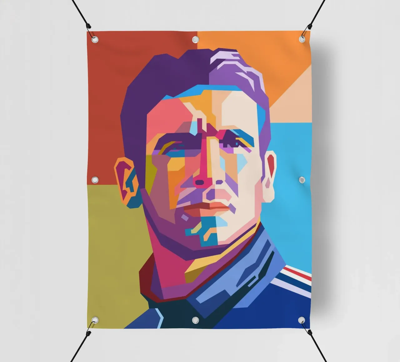 Eric Cantona stile artistico WPAP telo in pvc da Hantamrata
