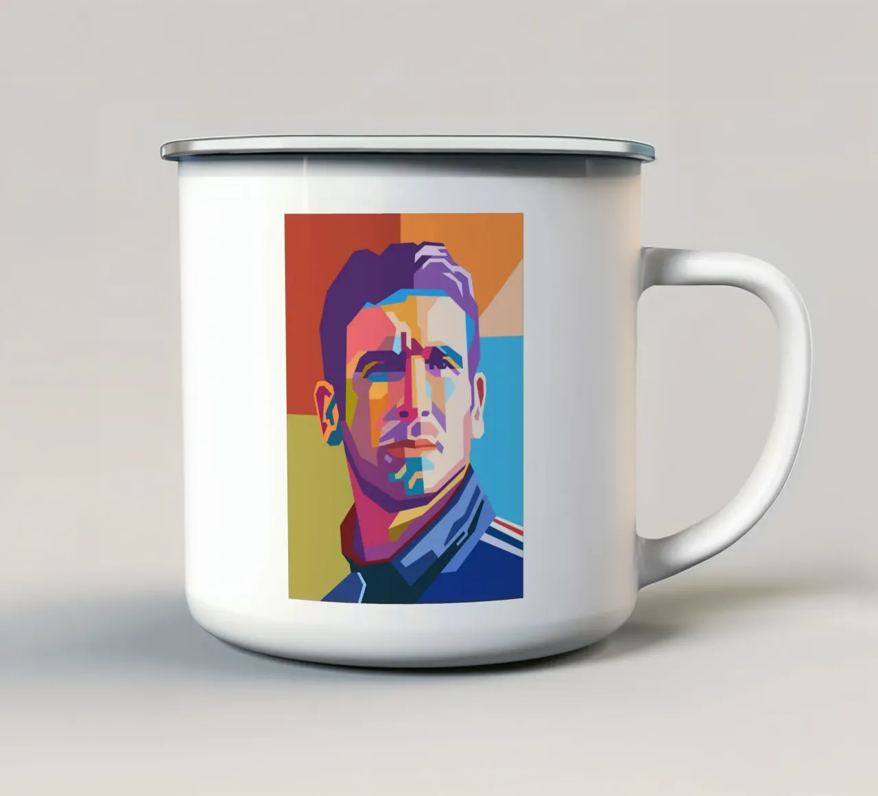 Eric Cantona stile artistico WPAP tazza in smalto da Hantamrata