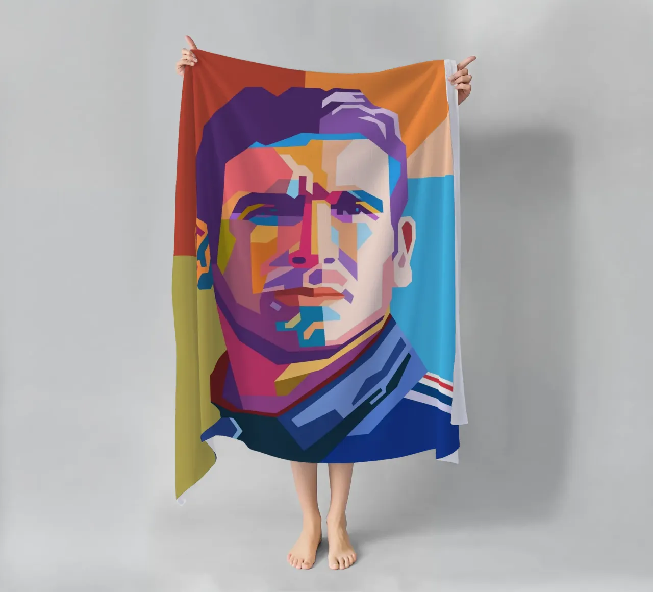 Eric Cantona stile artistico WPAP telo mare da Hantamrata