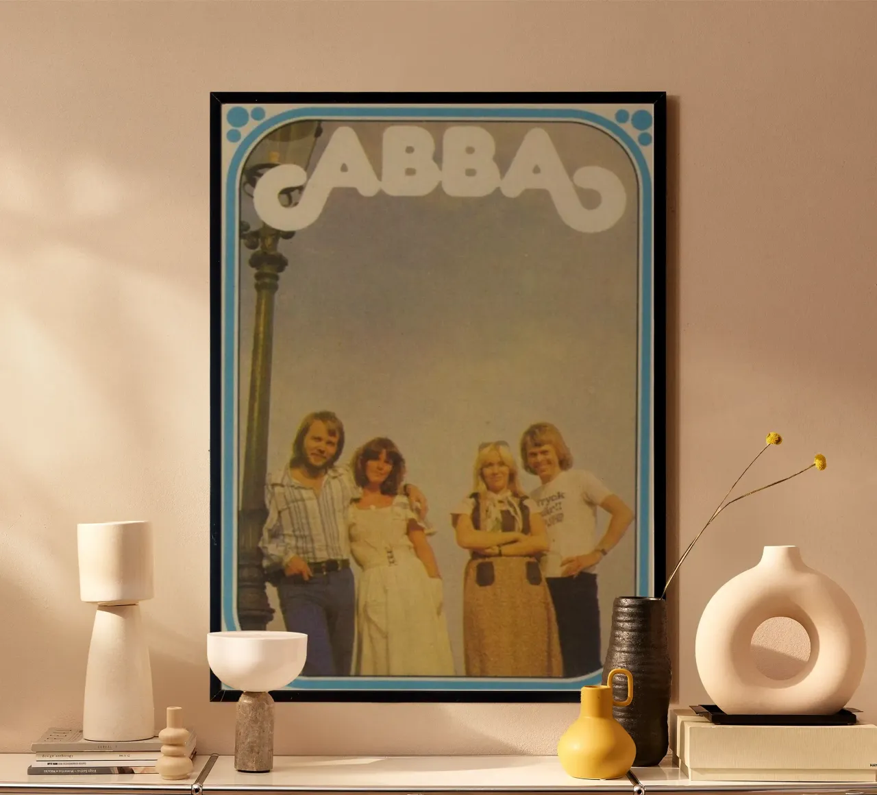 Echi del passato degli ABBA poster con telaio in legno da buky