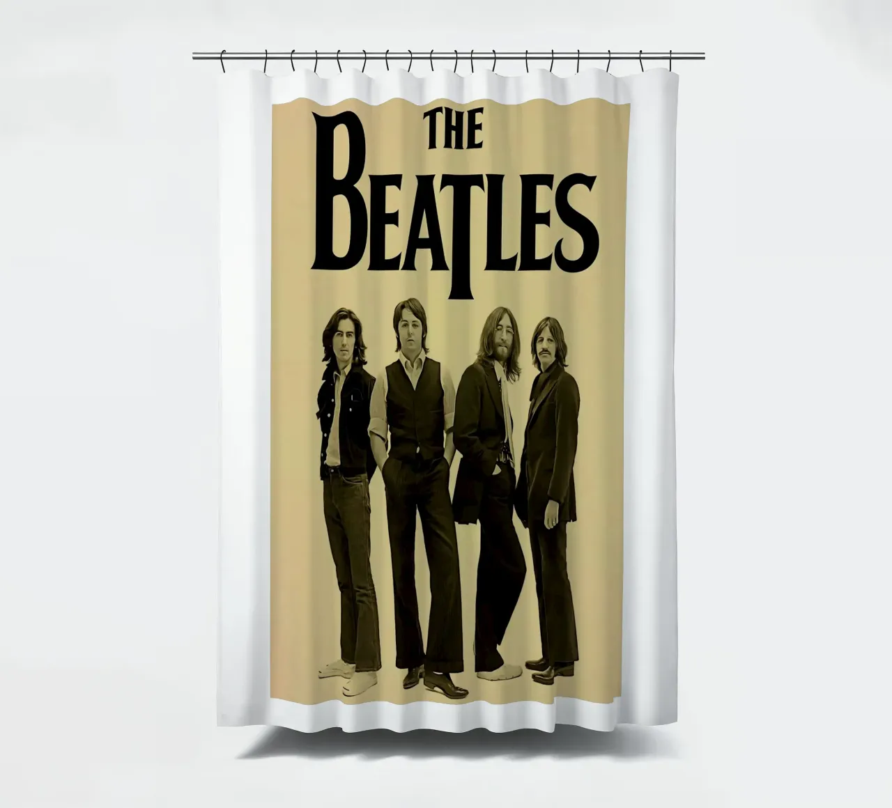 Aesthetic Portrait Style Band The Beatles shower curtain by darsa