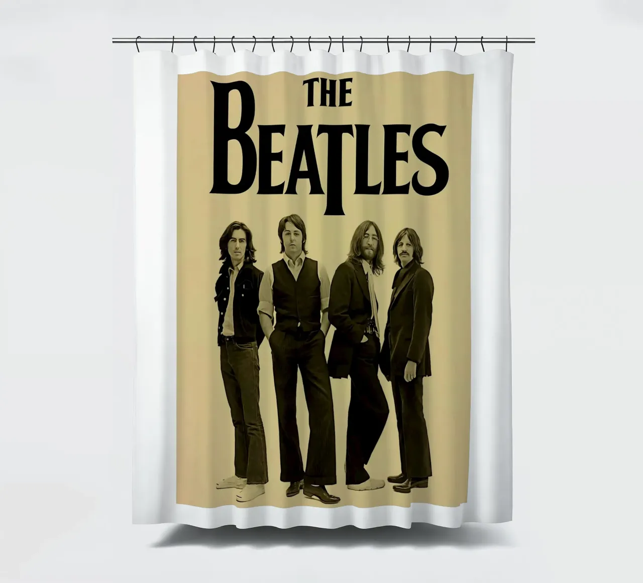 Aesthetic Portrait Style Band The Beatles shower curtain by darsa