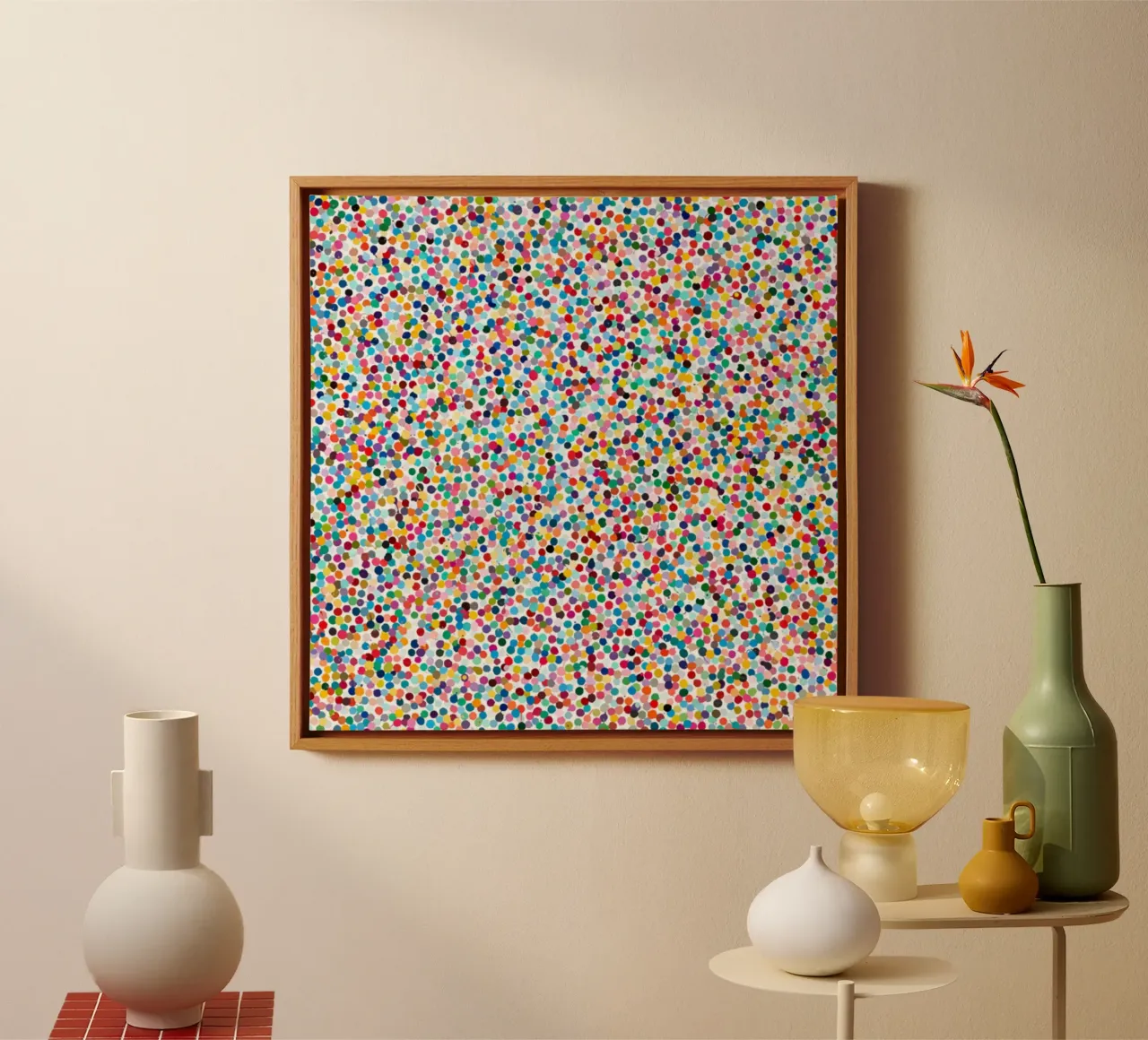 Damien Beverly Hills Grintoso tela con Cornice a cassetta da Romeyoprints