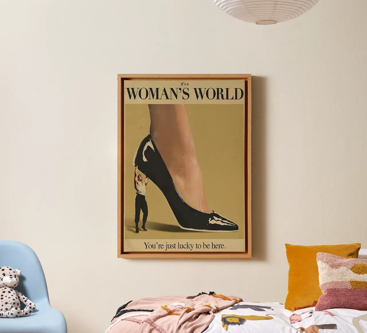 Mondo femminile retrò e vintage tela con Cornice a cassetta da aaron Shop