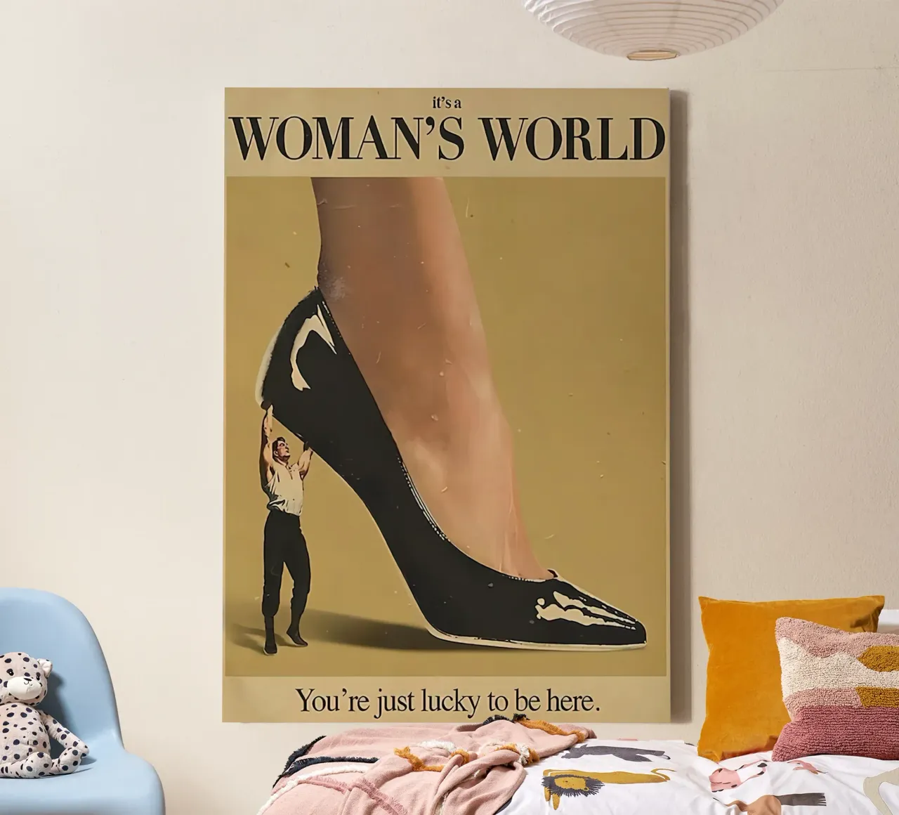 Mondo femminile retrò e vintage tela con Cornice a cassetta da aaron Shop