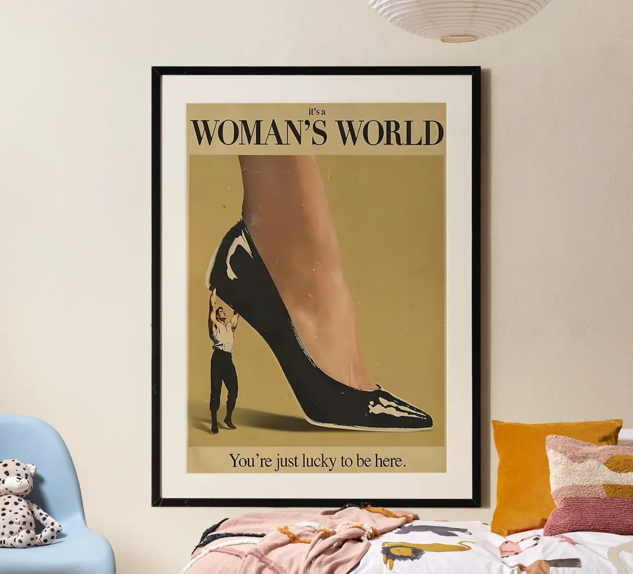 Mondo femminile retrò e vintage poster con telaio in plastica da aaron Shop