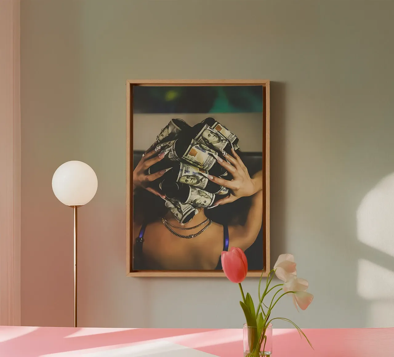 Vrouw Kunst canvas met Baklijst van aaron Shop