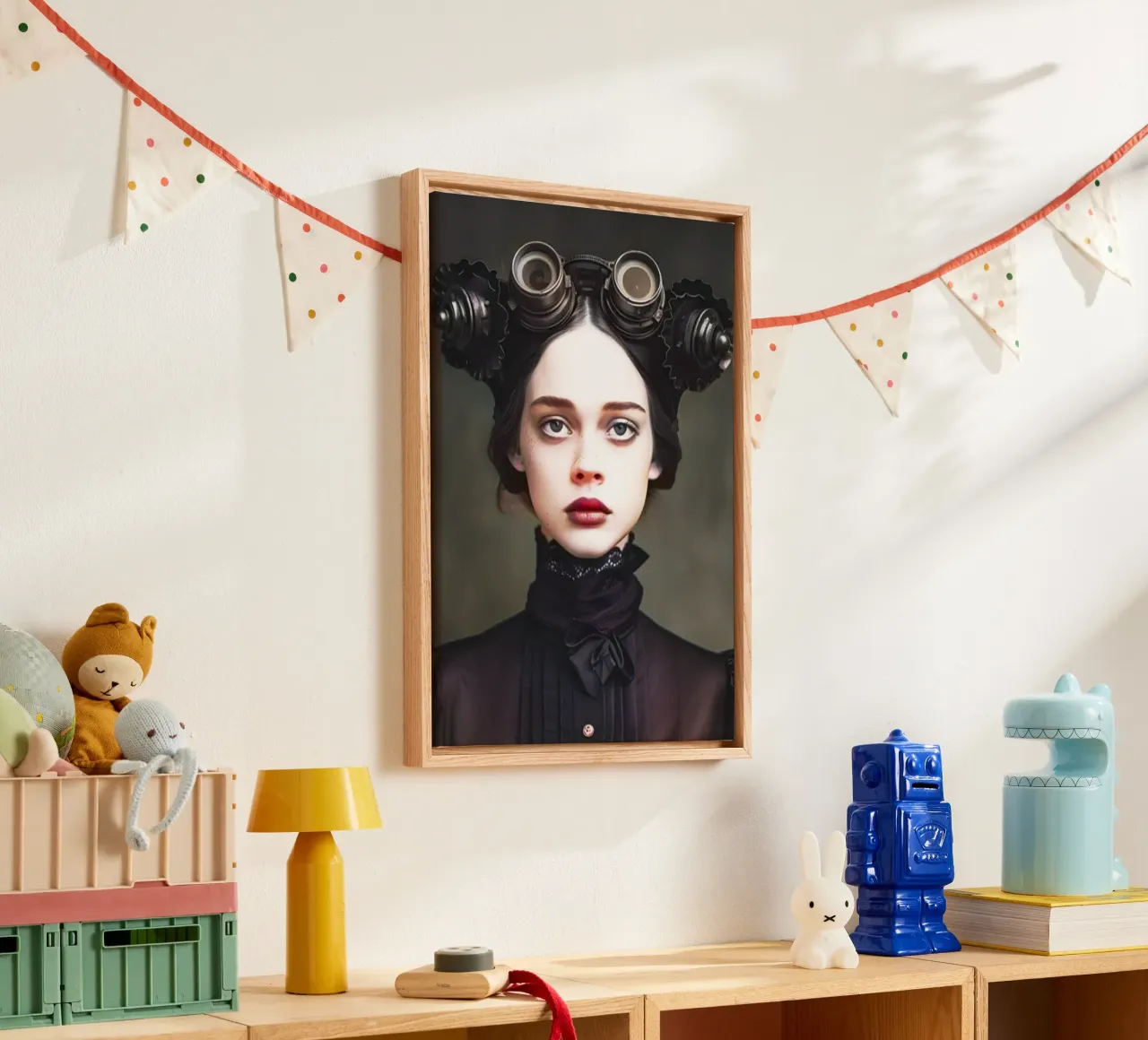 Mooie Steampunk Vrouw canvas met Baklijst van BlogSawoo