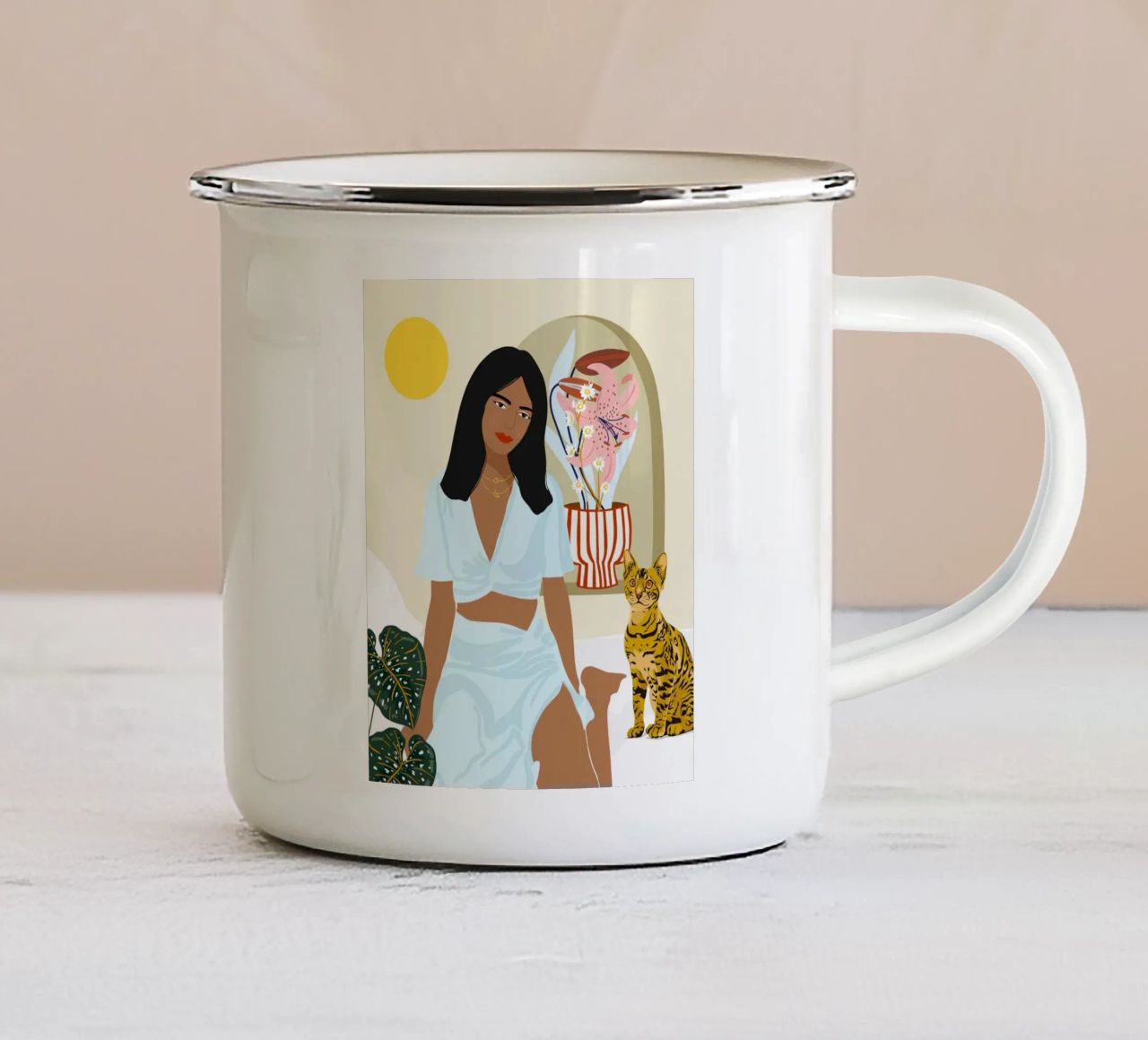 Tranne te, tutto ciò di cui ho bisogno è proprio qui con me tazza in smalto da 83oranges