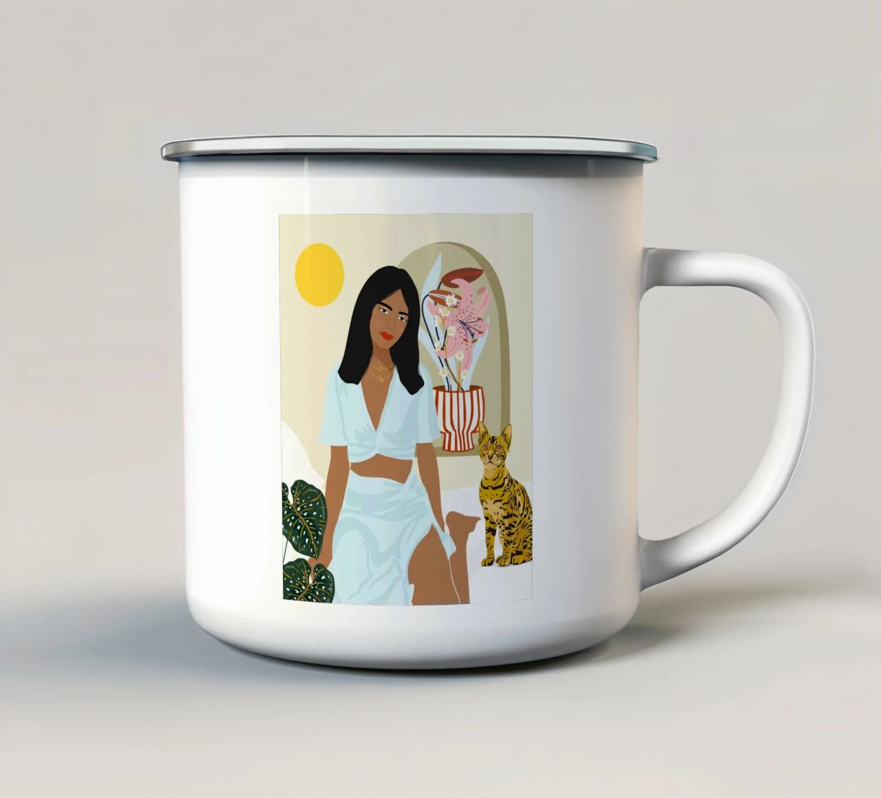 Tranne te, tutto ciò di cui ho bisogno è proprio qui con me tazza in smalto da 83oranges