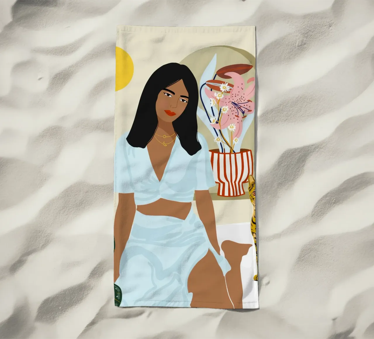 Except You, All That I Need Is Right Here With Me beach towel by 83oranges