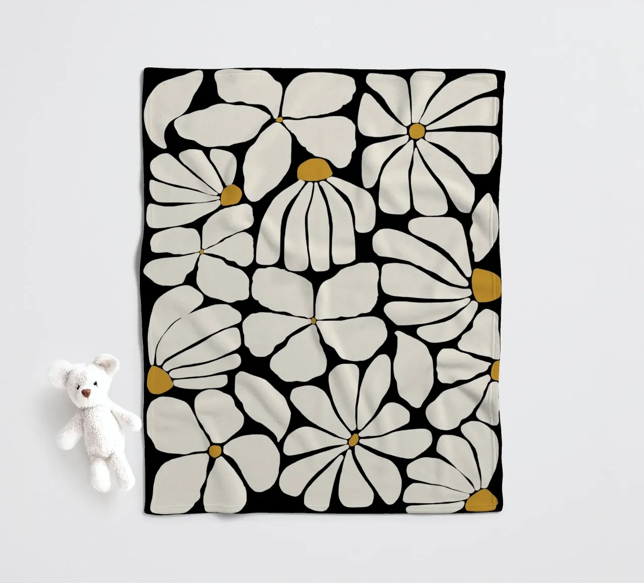 Wild Bloom - night fleece blanket by Gale Switzer