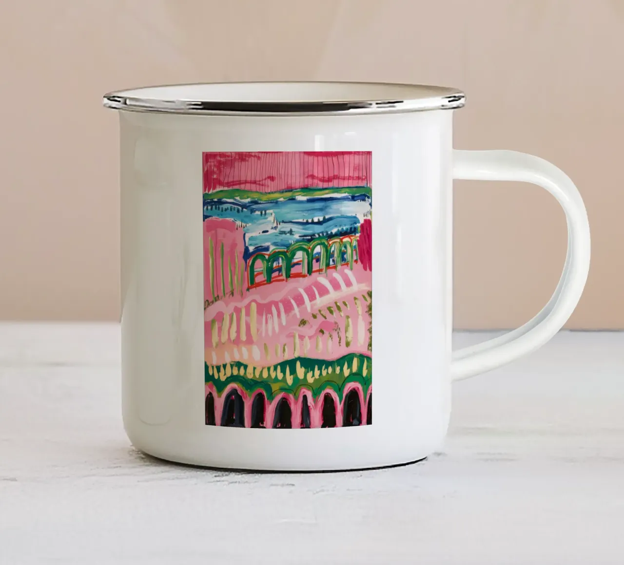 Strati di Roseate Hillscape tazza in smalto da Sublime Layers