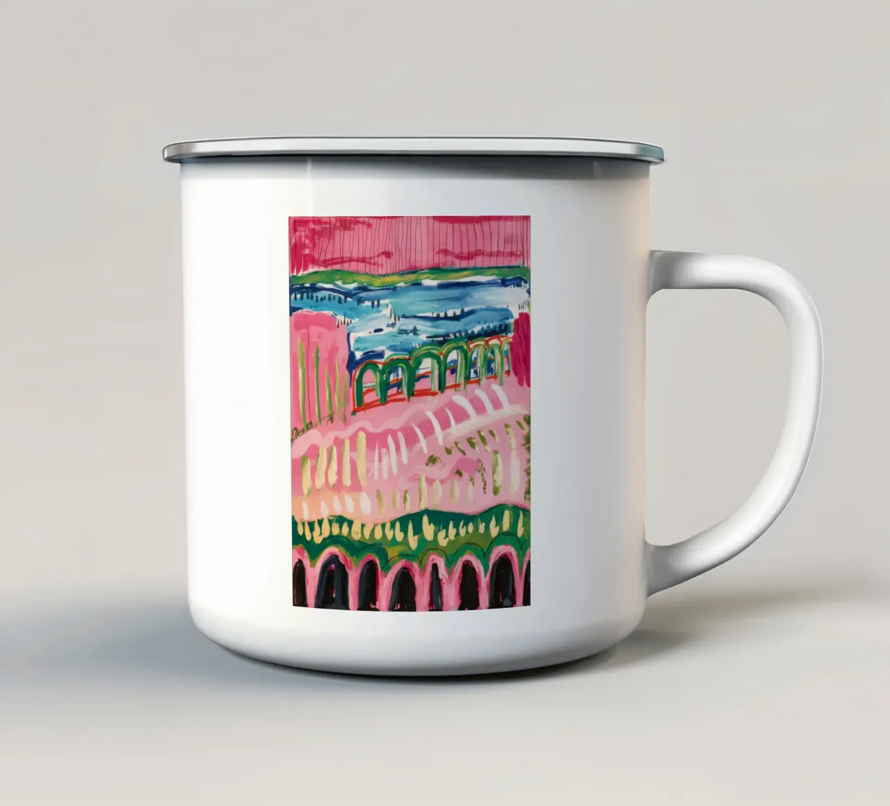 Strati di Roseate Hillscape tazza in smalto da Sublime Layers