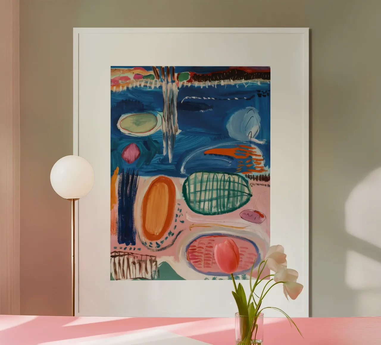 Forma festosa Fiesta poster con telaio in legno da Sublime Layers