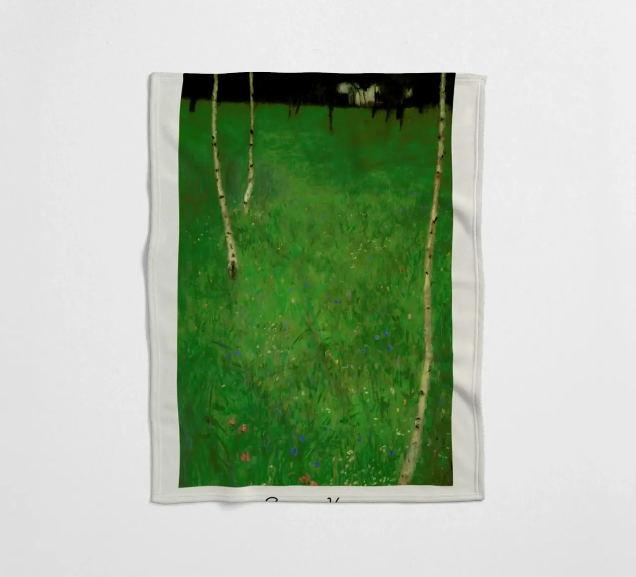 Klimt - Farmhouse with Birch Trees coperta in pile da ARTOTHEK