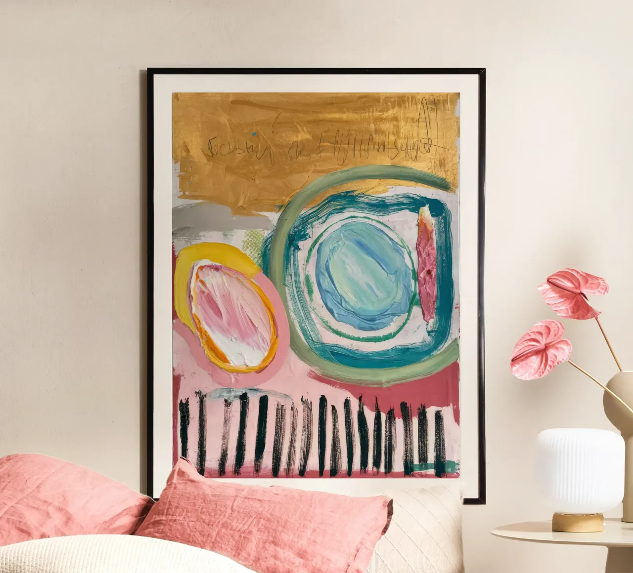 Lagoon Swirl Aura poster con telaio in alluminio da Sublime Layers