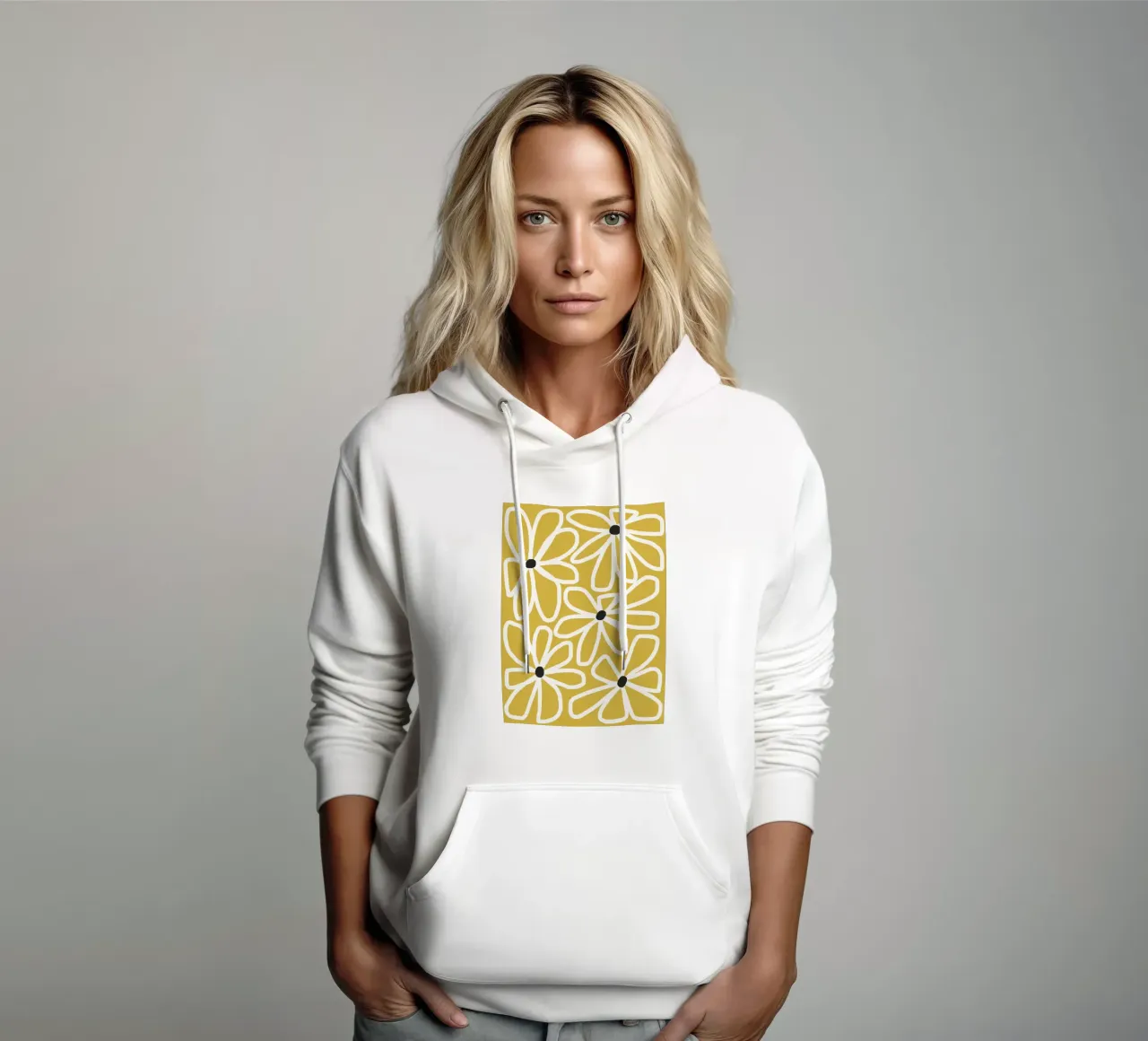 Daisy chain - yellow felpa con cappuccio da Gale Switzer
