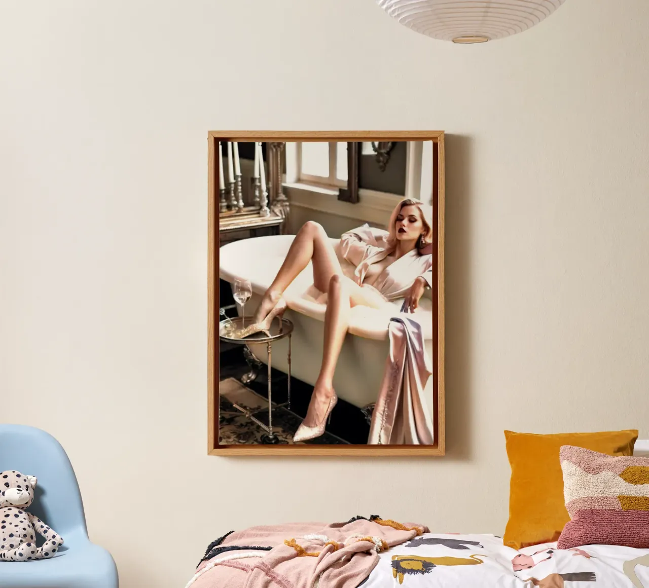 Vrouw in bad canvas met Baklijst van BlogSawoo