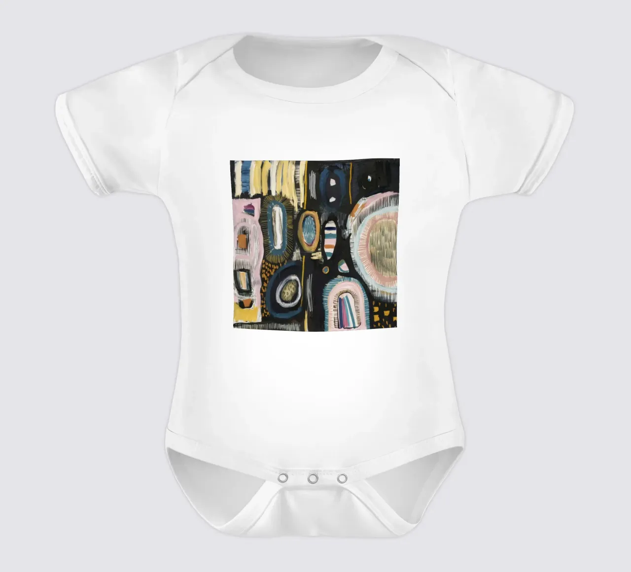 Cryptic Pattern Weave short-sleeve baby romper by Sublime Layers