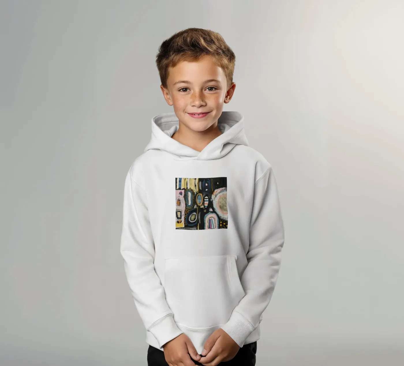 Cryptisch patroon weven kinder hoodie van Sublime Layers