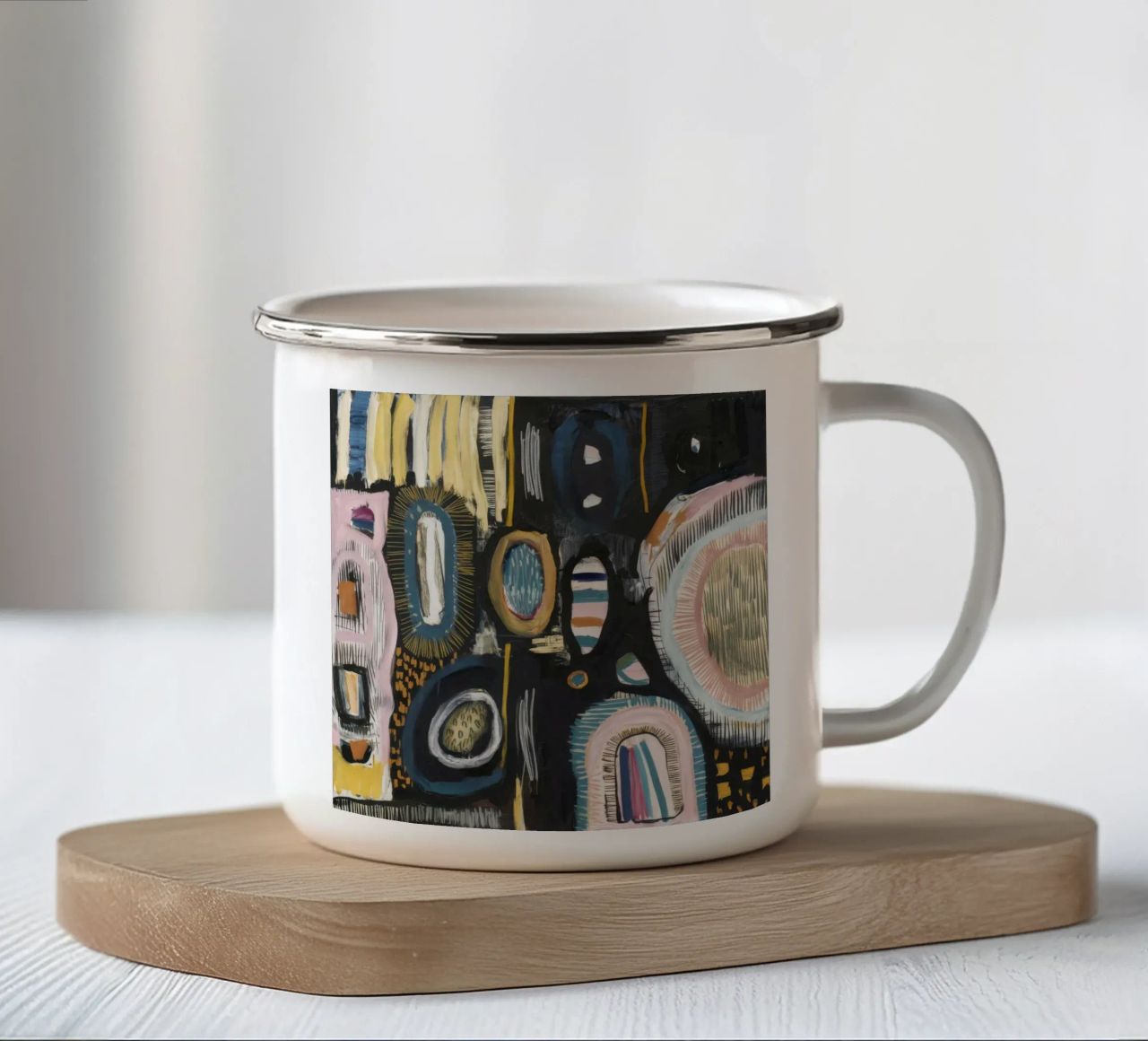 Trama criptica tazza in smalto da Sublime Layers