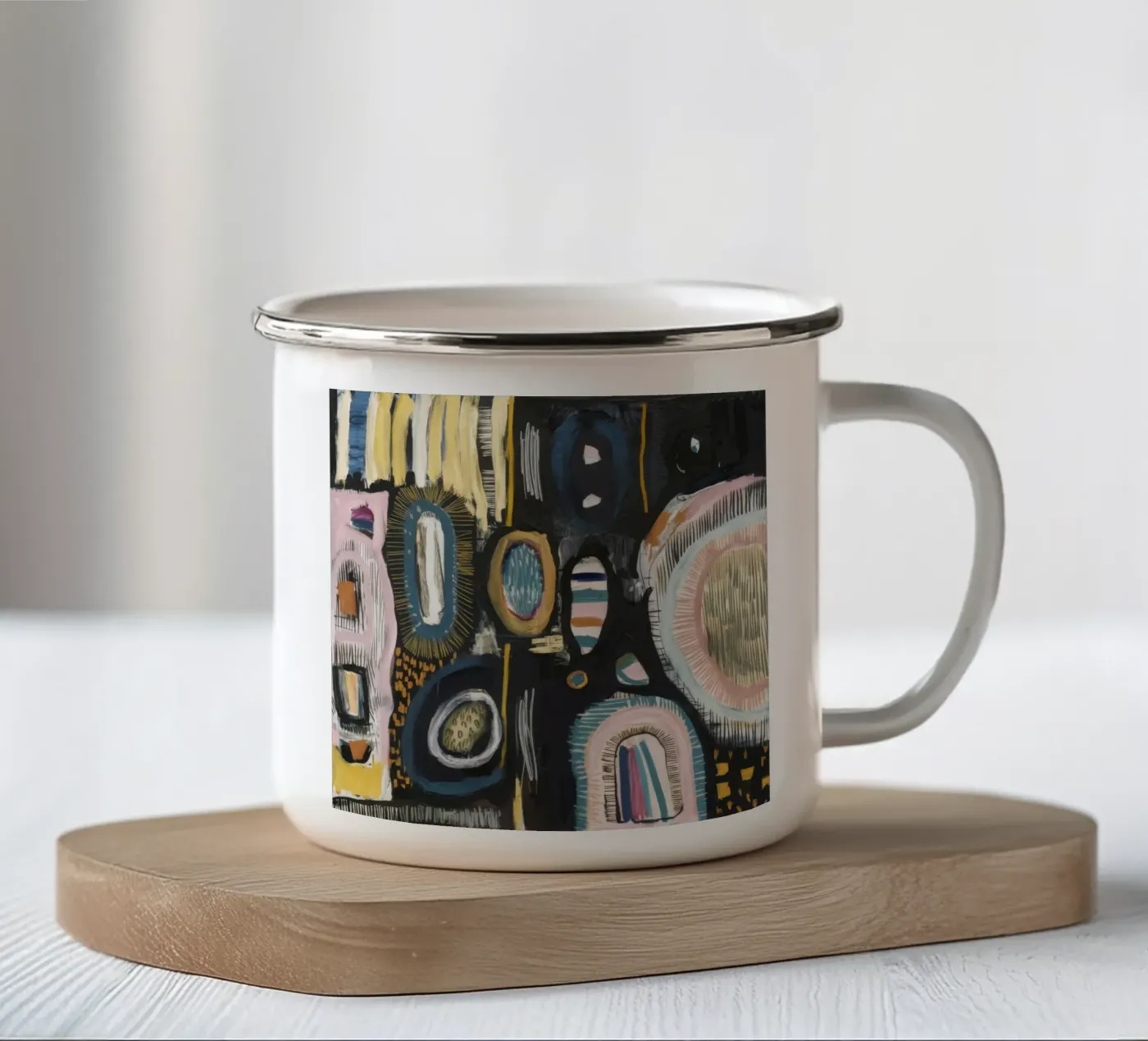 Kryptisches Muster weben Emaille Tasse von Sublime Layers