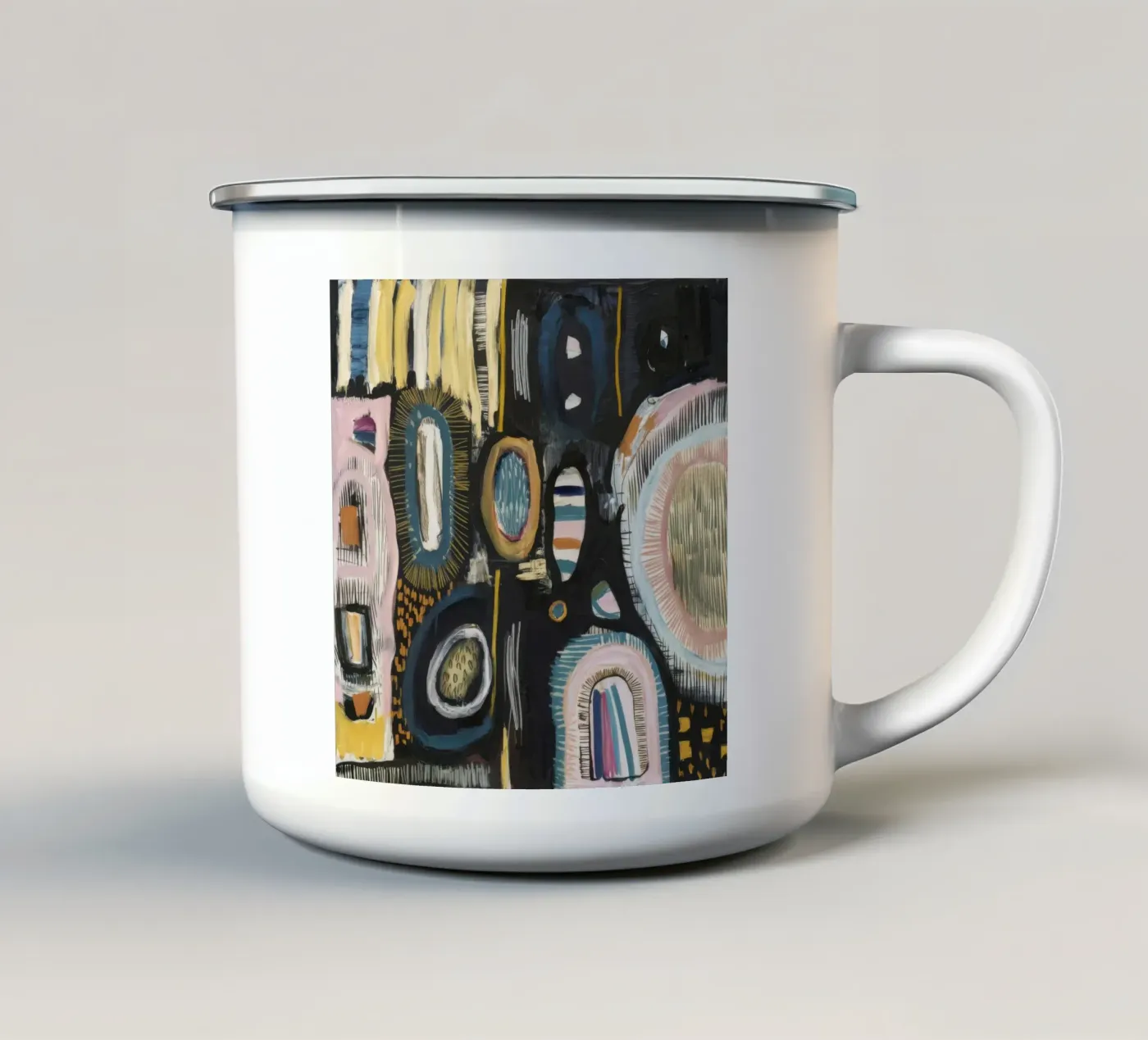 Kryptisches Muster weben Emaille Tasse von Sublime Layers