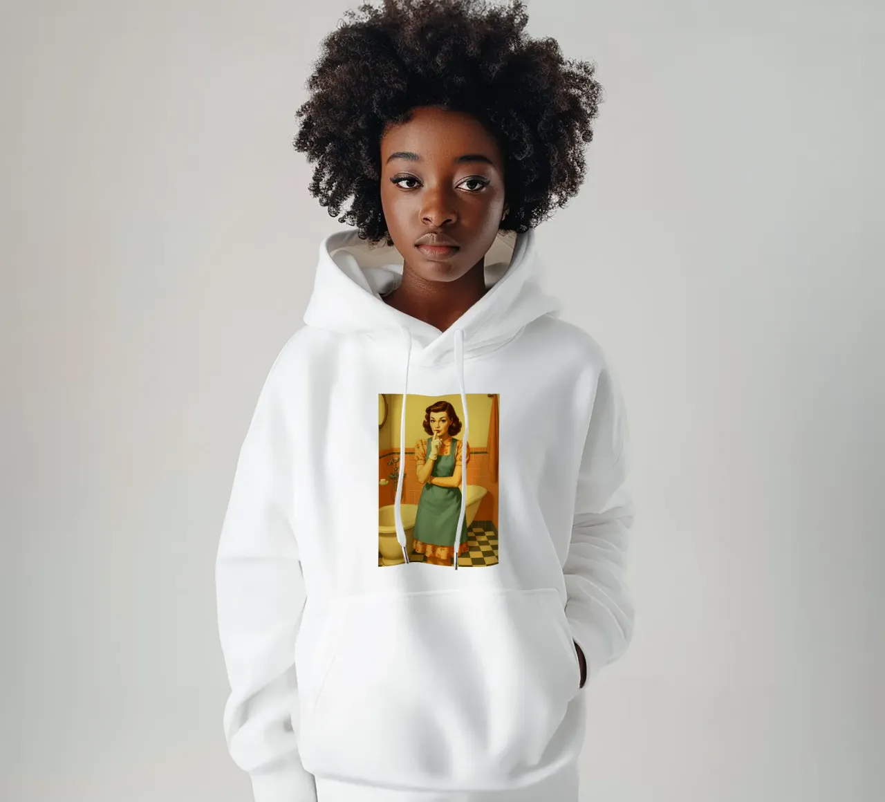 Mujer en el baño sudadera con capucha de BlogSawoo