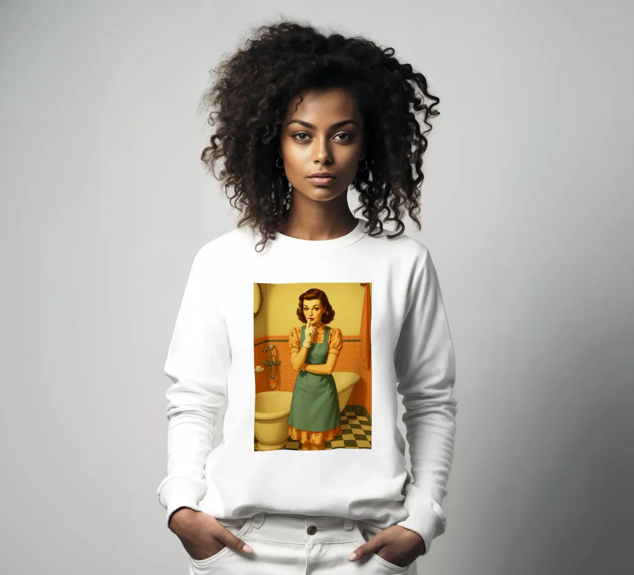 Frau im Badezimmer Sweatshirt von BlogSawoo