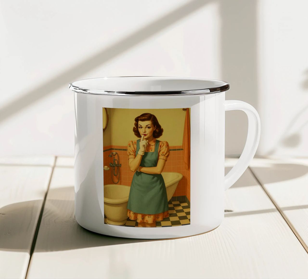 Donna in bagno tazza in smalto da BlogSawoo