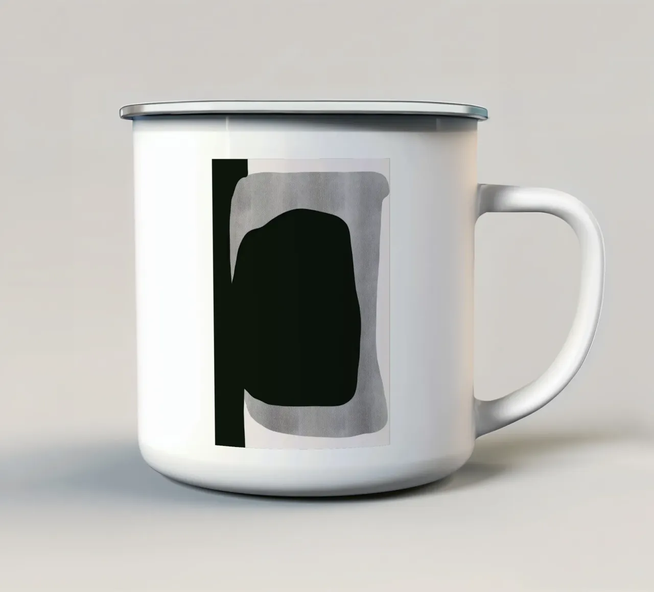 Nero astratto in grassetto 02 tazza in smalto da Little Dean
