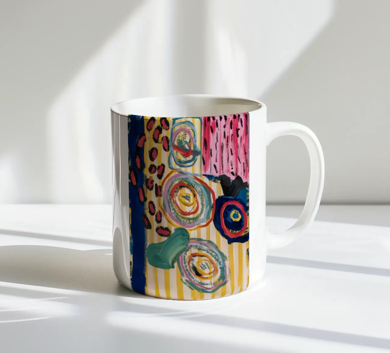 Sunstone Vortex Dance ceramic mug by Sublime Layers