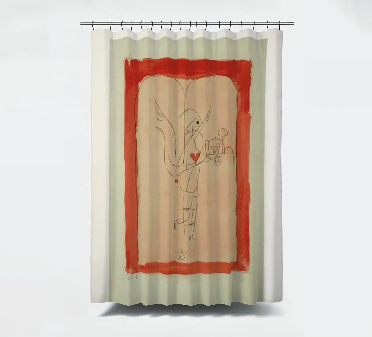 Klee - A Guardian Angel Serves a Small Breakfast shower curtain by ARTOTHEK