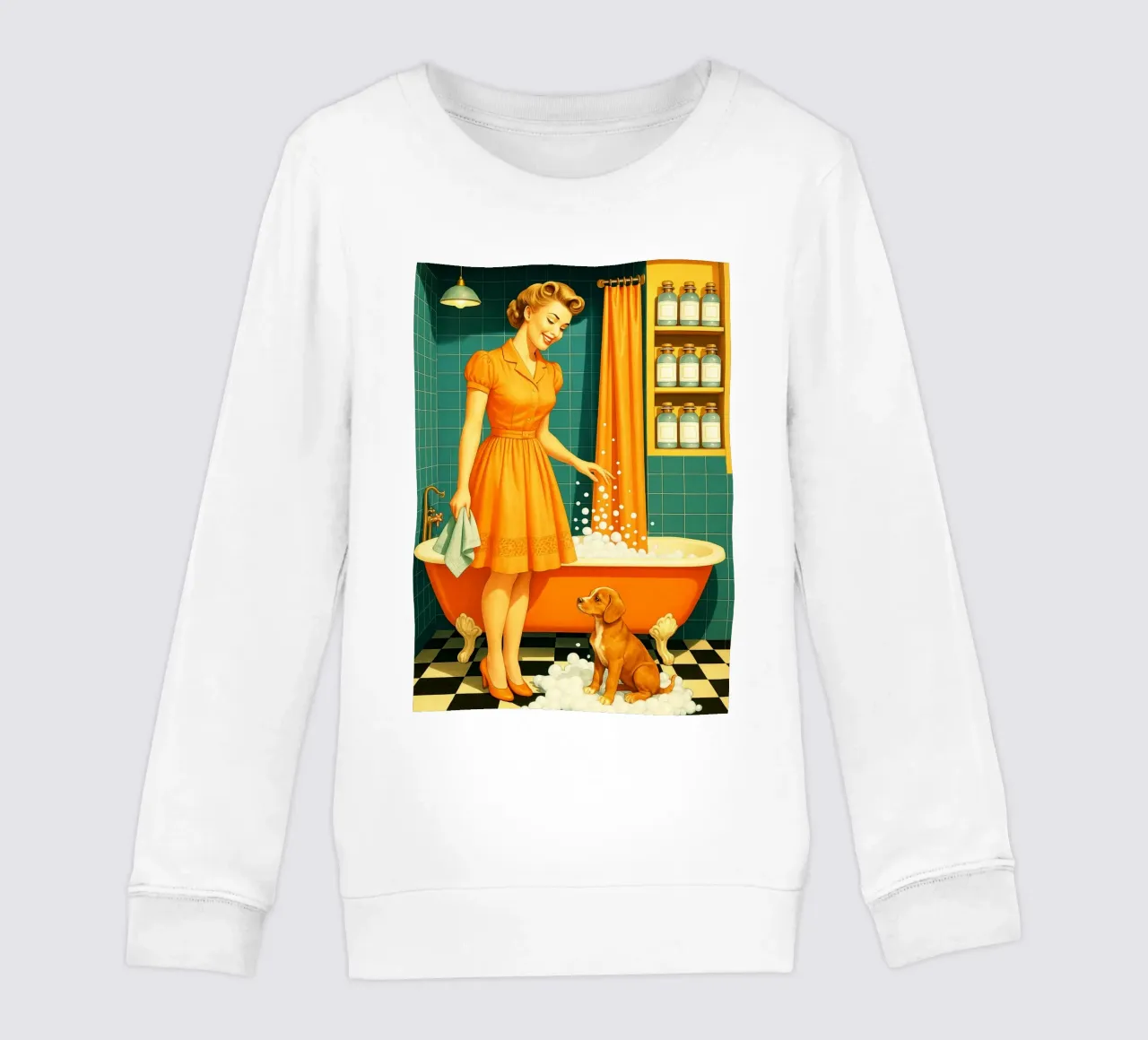 Donna con cucciolo in bagno felpa bambino da BlogSawoo