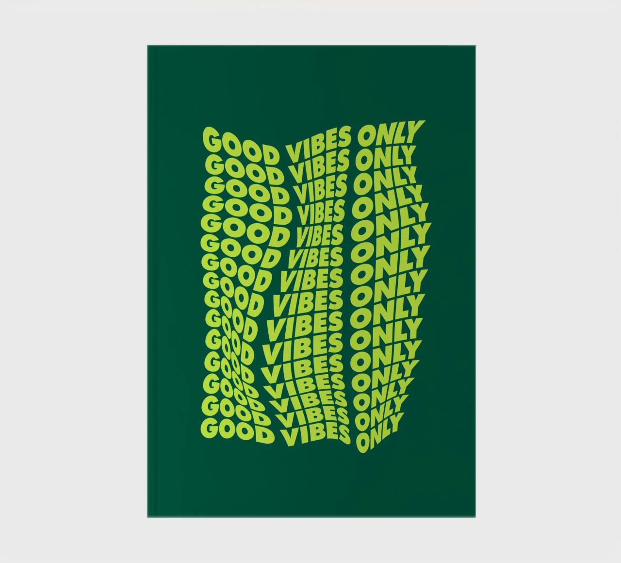 Good Vibes Only Retro Typography Print Neon Green Yellow notebook by THE MOTIVATED TYPE