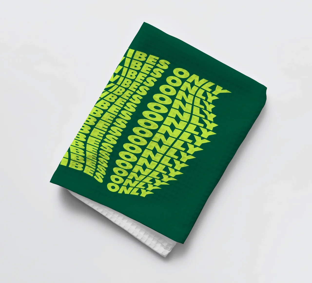 Good Vibes Only Stampa tipografica retrò Verde Neon Giallo canovaccio da cucina da THE MOTIVATED TYPE