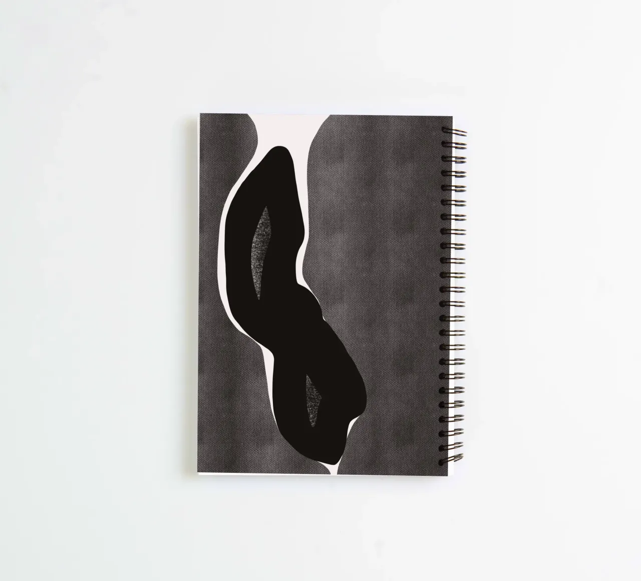 Black bold abstract 04 spiral notebook by Little Dean