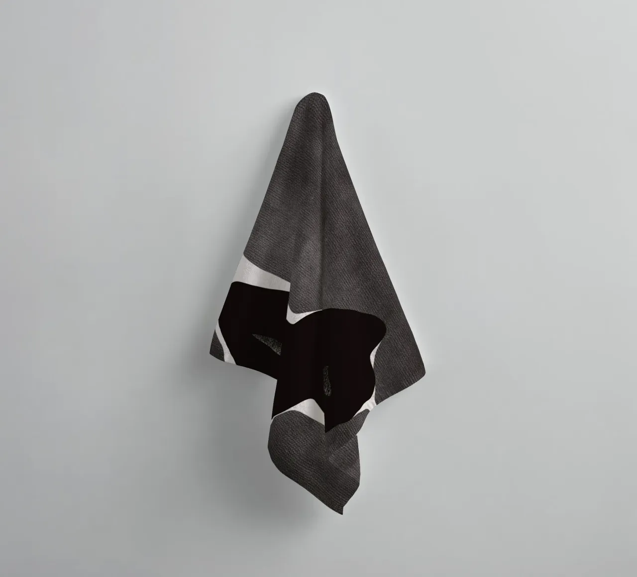 Black bold abstract 04 towel by Little Dean