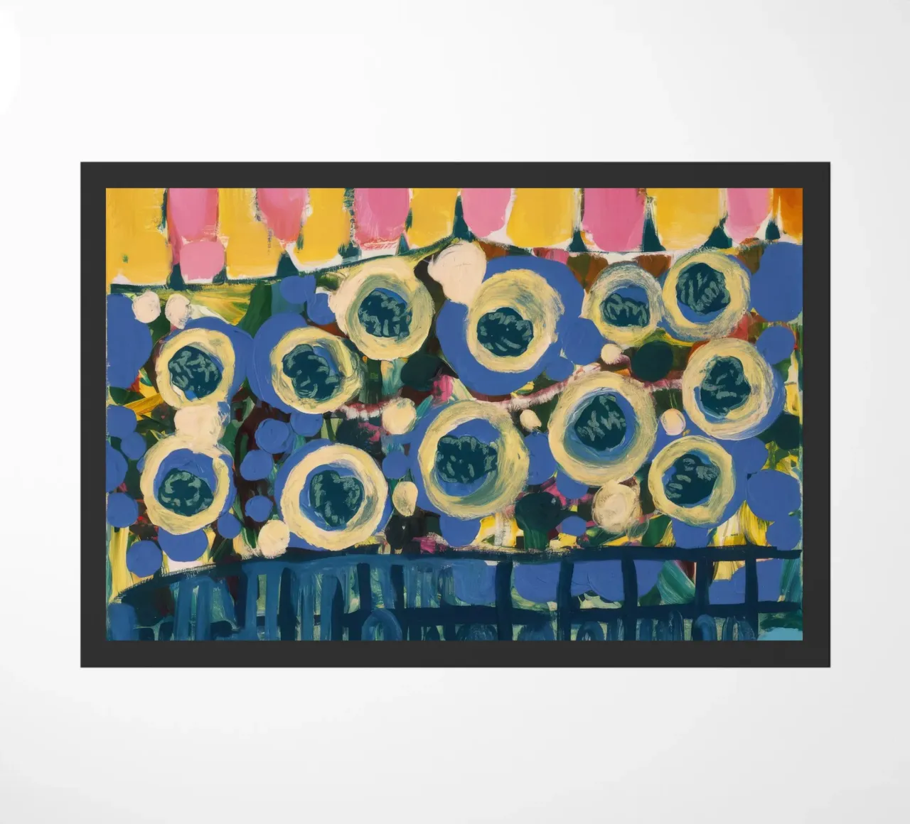 Ochre Shield Rows doormat by Sublime Layers