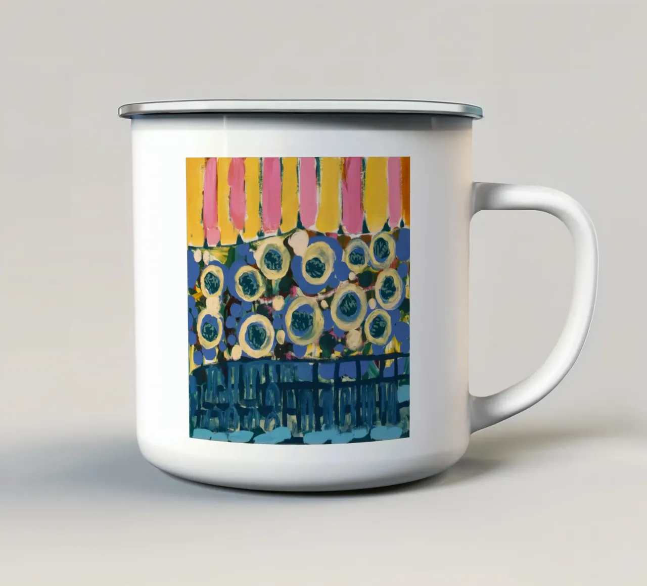 Ochre Shield Rows emaille mok van Sublime Layers